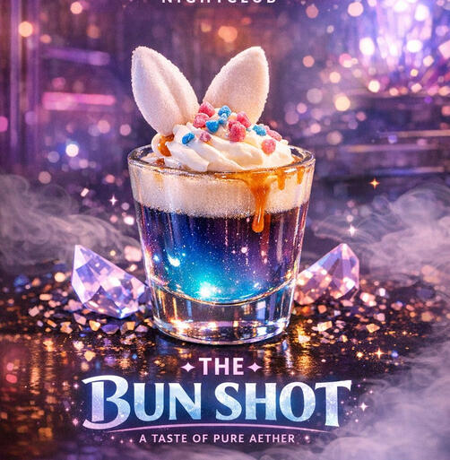 A shot of Tequila, whiskey, or vodka. The Bun Shot is a specialty only to be bought to take directly off of one of our lovely Bun Courts! The shot can be taken anywhere on our buns you so desire. Item: varies - Price: 100,000g