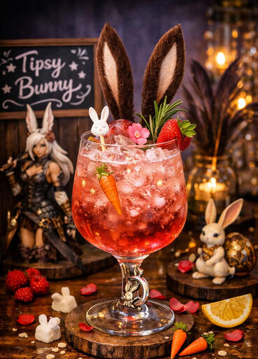 Strawberry Vodka, lemonade, and a sugar bunny Item: Lemonade - Price: 10,000G